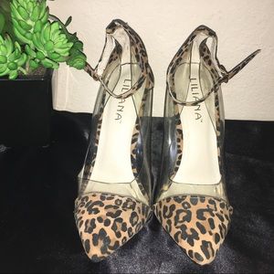 Leopard Print 🐆 Pumps with clear side panels